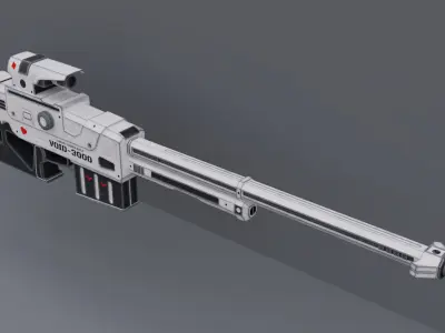 Stylized Sniper Rifle VOID 3000 Low-poly 3D model