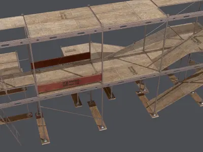 Industrial scaffolding Low-poly 3D model