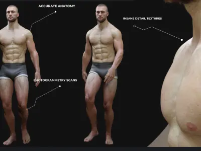 Lifelike Male Base 3D Model Low-poly 3D model
