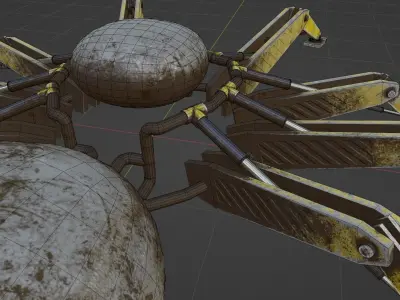 steel robot spider 3D model