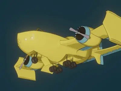 Stylized Aircraft - Airship 3D model