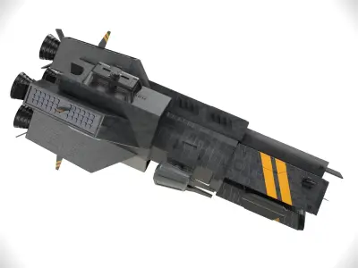 spaceship 0122 cruiser low poly Low-poly 3D model