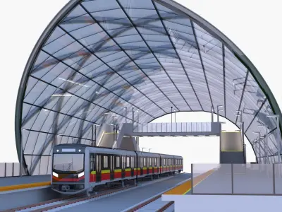 Warsaw metro stations bundle 3D Model Pack