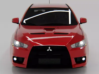 Mitsubishi Lancer Evolution X Elite Tuners Edition 2015 Low-poly 3D model