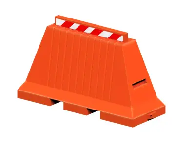 Jersey Road Barrier Low-poly 3D model