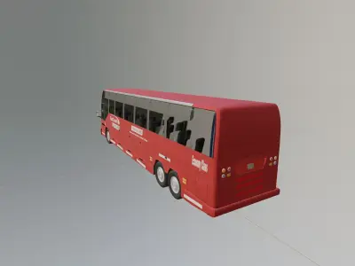 Red Coach Bus 3D model