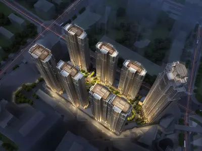3Dmax fashion city commercial square building 138 3D model
