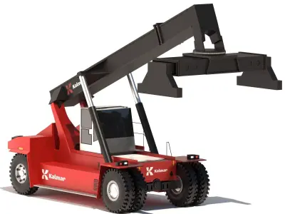 Real-Scale Reach Stacker  Low-Poly 3D Model Game Ready Low-poly 3D model