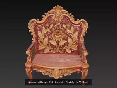 Baroque Elegance - Ornamental Wood Carving Decorative Collection 3D Model Pack