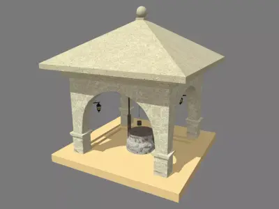 Water Well Structure Low-poly 3D model