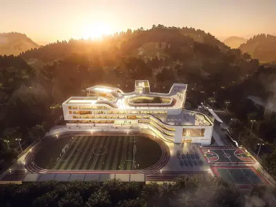 Modern Architectural Exterior School Campus Complex 3D model