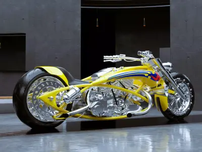Chopper Motorcycle 3D model get