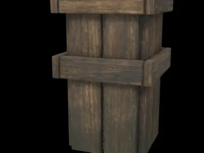 broken concrete pillar 3D model