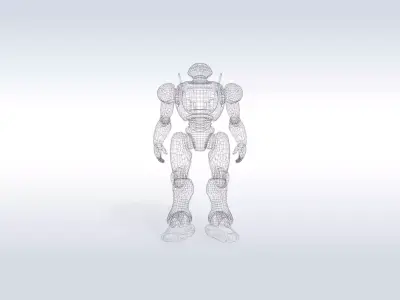 Futuristic Humanoid Mech Robot with Cockpit 96 3D model