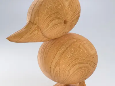 Wooden Duck Figurine 3D model