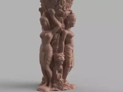 statue de pierre et porte stylo 2 modele 3D print model