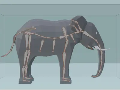 3D Low Poly Elephant Model Free low-poly 3D model