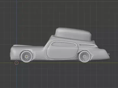 Stylized Vintage Car 3D Model  Cartoon Retro Vehicle  Low Poly  Free 3D model