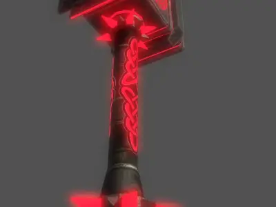 Fantastic hammer Low-poly 3D model