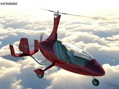 Calidus 912 Autogyro Red Simple Interior 3D model