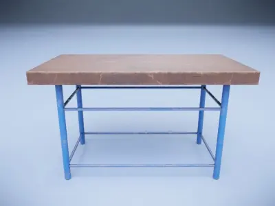Table for work Low-poly 3D model