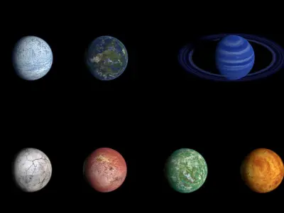 Alien Planet Moon Sci-Fi Fantasy 3D model