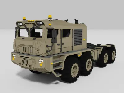 Voxel MZKT Volat Truck 741351 Low-poly 3D model