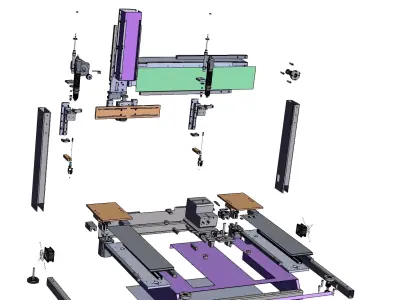 Air-blowing desktop dual-station screwdriver 3D model