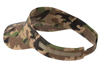 Sun visor cap Military style Low-poly 3D model
