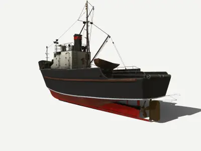 Fishing boat PBR Low-poly 3D model by we3d1234