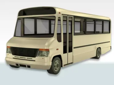 Vario Plaxton Beaver Low Poly Game Ready Model British Minibus Low-poly 3D model