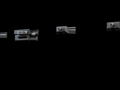 Rifle Gun Foregrip Accessory Pack Low-poly 3D model