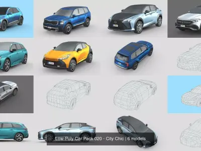 Low-Poly Car Pack 020 - City Chic
