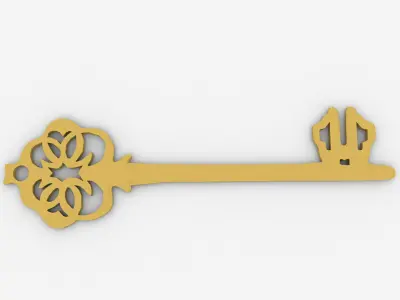 Gold key 3D model purchase