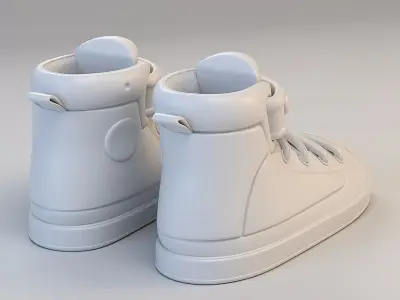Cartoon Basketball Shoes 3D model purchase