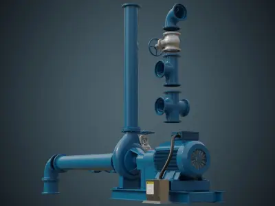Water Pump 3A Low-poly 3D model