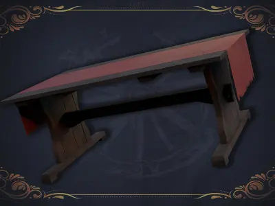 Medieval Table Low-polygon 3D model Low-poly 3D model