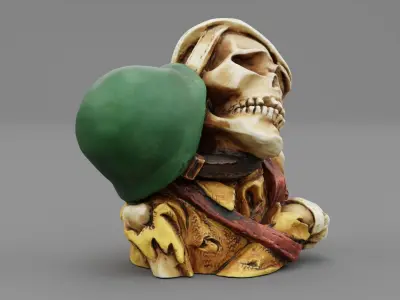 Soldier skull high-poly 3D model