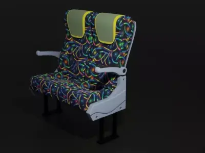 pushback seat van seat Low-poly 3D model
