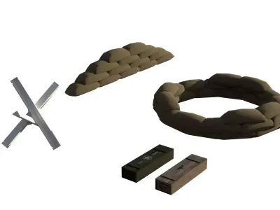 Roblox ww2 military props Low-poly 3D model