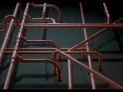 Modular Pipes Pack Vol 02 Low-poly 3D model