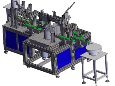 Edge Trimming Machine  Spring Installation  Camera Inspection 3D model