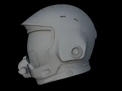 Sci-Fi Helmet 3D model 16