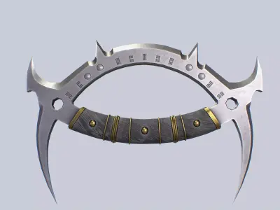 Deer horn knife Low-poly 3D model