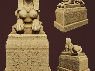 Sphinx Egypt Low-poly 3D model