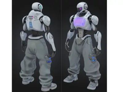 Advanced Humanoid Robot Low-poly 3D model