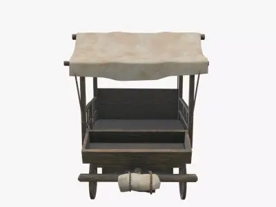 Medieval Cart V03 Low-poly 3D model
