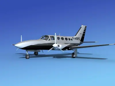 Cessna 414A Chancellor V11 3D model