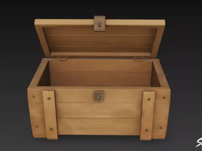 Ammo Crate Open Low-poly 3D model