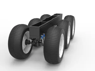 Chassis of 6x6 Monster Truck Version 3 Scale 1 to 25 3D print model